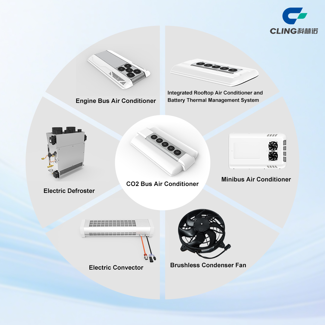 cling bus hvac system electric bus air conditioning battery thermal management system defroster