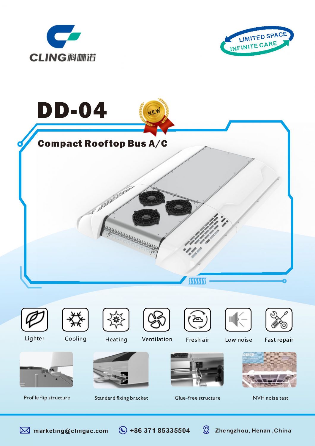 Cling bus air conditioner