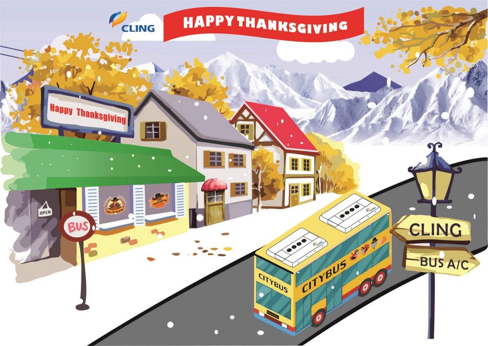 Cling Bus A/C wish you a happy Thanksgiving
