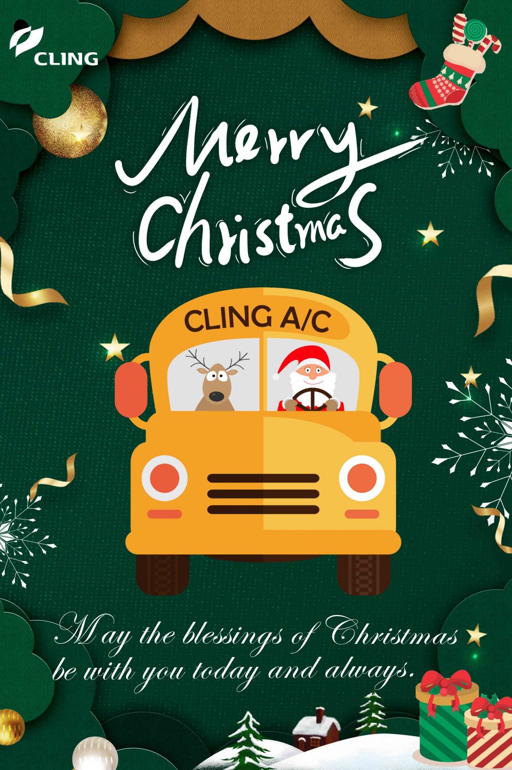 CLING Bus A/C wish you a Merry Christmas
