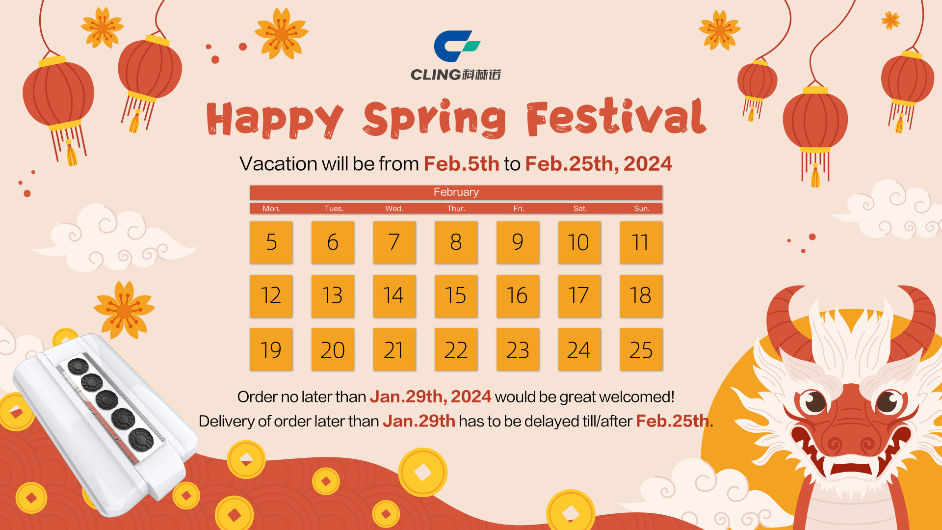 Cling Chinese New Year Notice