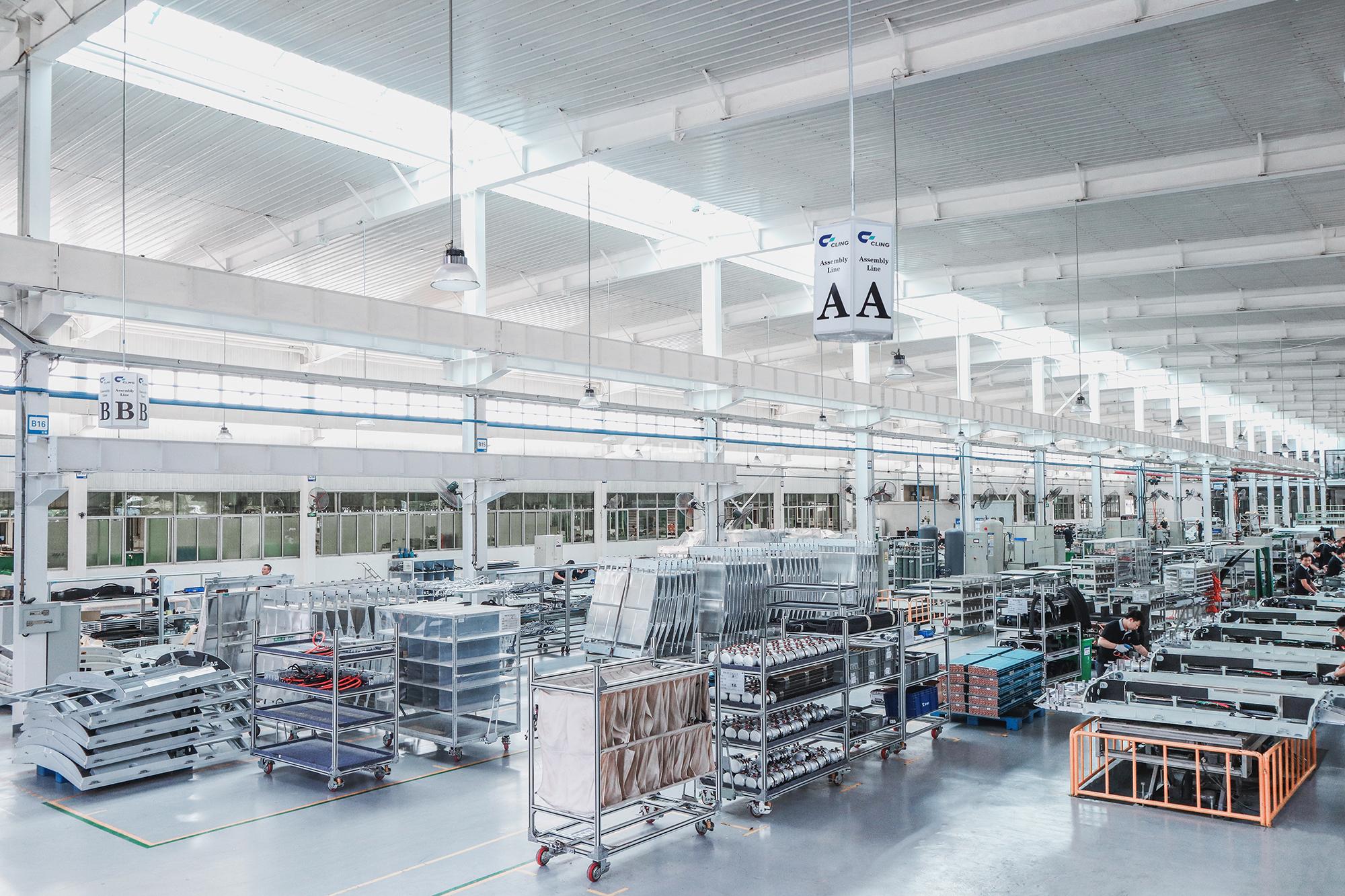 What are the key processes in the production of bus air conditioning systems